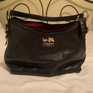 Coach Shoulder Bag Black Leather